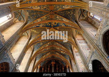 Albi (Südfrankreich): Inneres der Kathedrale Saint Cecilia von Albi („Cathédrale Sainte-Cécile d’Albi“) in der Bischofsstadt, eingetragen als A Stockfoto