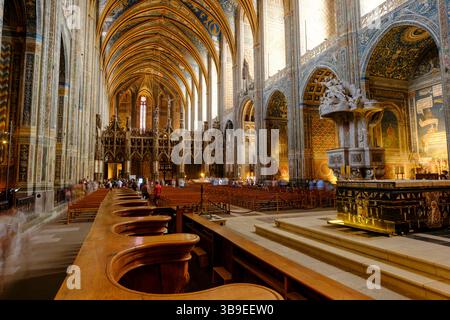 Albi (Südfrankreich): Inneres der Kathedrale Saint Cecilia von Albi („Cathédrale Sainte-Cécile d’Albi“) in der Bischofsstadt, eingetragen als A Stockfoto