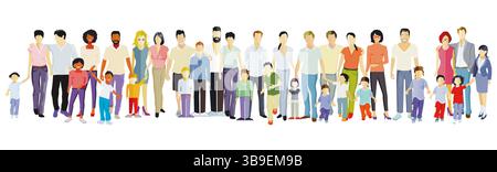 Eltern und Kinder, Illustration Stockfoto