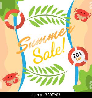 Sommerangebot Strandthema. Vektorabbildung Stock Vektor