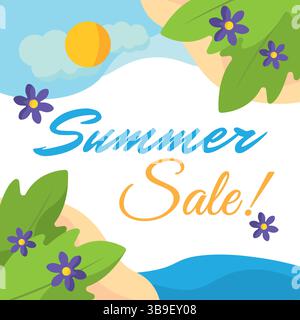Sommerangebot mit Blumen. Vektorabbildung Stock Vektor