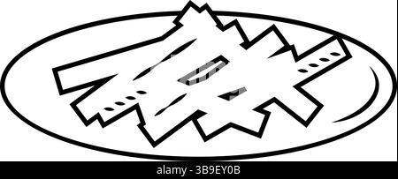Skizze Pommes frites. Vektorabbildung Stock Vektor