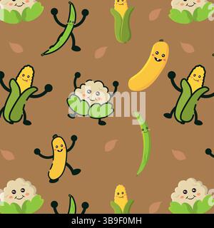 Lustige Gemüse-Comic-Mischung. Vektor-Illustration Stock Vektor