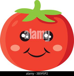 Lächelnde Tomaten-Zeichentrickfilm. Vektorabbildung Stock Vektor