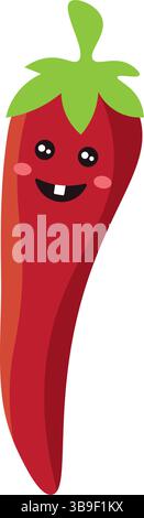 Scharfes, rotes Chili-Lächeln. Vektorabbildung Stock Vektor