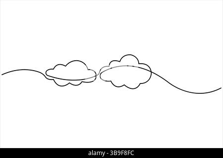 Einzelne durchgehende einzeilige Kunstzeichnung der Illustration des Cloud-Speichervektors Stock Vektor