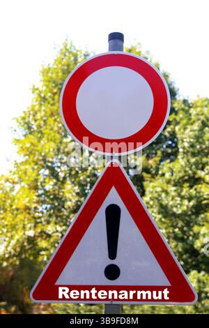 Vorsicht bei Altersarmut Stockfoto