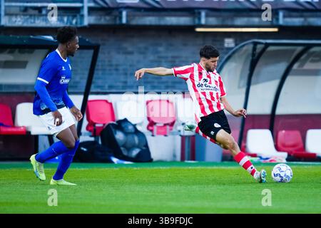 Rotterdam - Aymane Bais von Jong Sparta Rotterdam während der zweiunddreißigsten Wettkampfrunde der Tweede Divisie Saison 2024/2025. Das Spiel findet am 9. Mai 2025 in Rotterdam, Niederlande, zwischen Jong Sparta Rotterdam und Quick Boys in Het Kasteel statt. (VK Sportphoto/Danny de Groot) Stockfoto