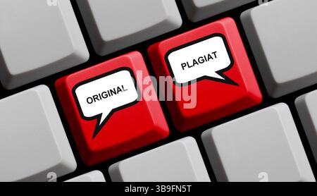 Original und Plagiate online Stockfoto