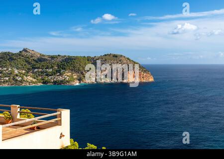 Blick auf die Bucht von Canyamel, Mallorca Stockfoto