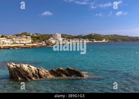 Blick auf die Bucht von Cala Rajada, Mallorca Stockfoto