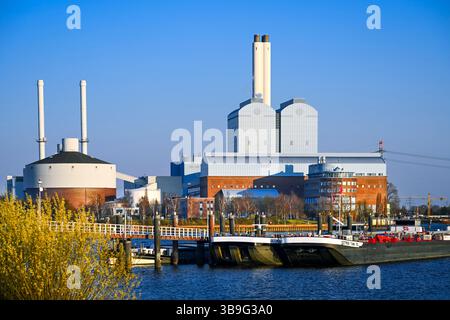 Geplante Umstellung mit Ende der Kohlefeuerung: Tiefstack-KWK-Anlage in Rothenburgsort, Hamburg Stockfoto