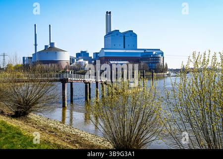 Geplante Umstellung mit Ende der Kohlefeuerung: Tiefstack-KWK-Anlage in Rothenburgsort, Hamburg Stockfoto