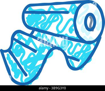 Stoffrollen Schneiderei Mode Ikone Kritzelillustration Stock Vektor