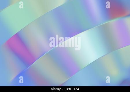 Abstraktes Bild mit sanften, fließenden Wellen in sanften Pastellfarben in Blau, Lila und Grün. Die sanften Verläufe erzeugen eine beruhigende, beruhigende Darstellung Stockfoto