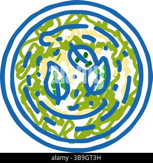 Nuss Butter rohe Foodist Icon Kritzelillustration Stock Vektor