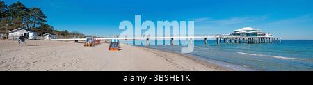 Panorama, Seeschlösschenbrücke am Timmendorfer Strand, Schleswig-Holstein, Deutschland, Europa Stockfoto