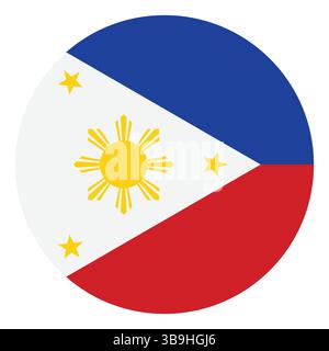 Flagge der Philippinen. Philippinen Kreis Flagge Logo Symbol Computer Vektor Illustration Design Stock Vektor