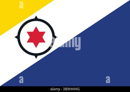 Flagge des karibischen Nederlands. Karibik Nederland Flagge offizielle Farben und Proportion digitale Vektor Illustration. Stock Vektor