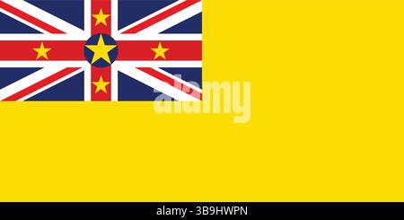 Flagge von Niue. Niue Flagge offizielle Farben und Proportion digitale Vektor Illustration. Stock Vektor