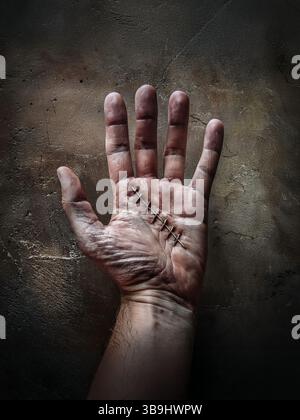 Menschliche Hand Thriller Horror Crime Stockfoto