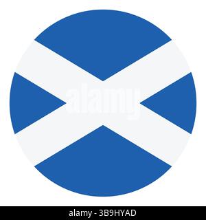 Flagge von Schottland. Schottland Kreisflagge Logo Symbol Computer Vektor Illustration Design. Stock Vektor