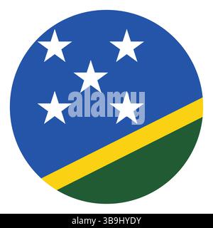 Flagge der Salomonen. Solomon Inseln Kreisflagge Logo Symbol Computer Vektor Illustration Design. Stock Vektor