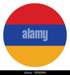 Flagge von Armenien. Armenien Kreisflagge Logo Symbol Computer Vektor Illustration Design. Stock Vektor