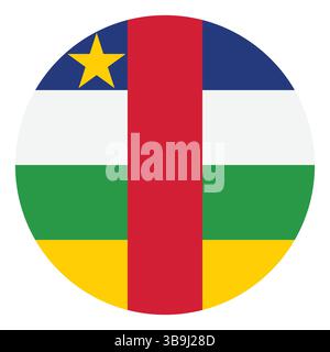 Flagge der Zentralafrikanischen Republik. Zentralafrikanische Republik Kreis Flagge Logo Symbol Computer Vektor Illustration Design. Stock Vektor