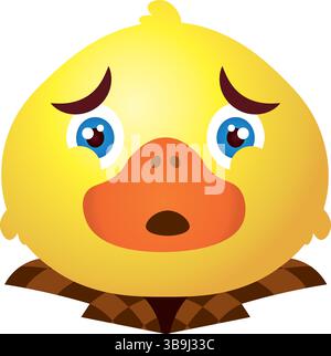 Besorgte Ente in braunem Outfit. Vektorabbildung Stock Vektor