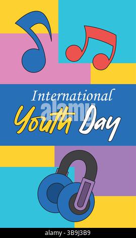Musikthema für den Jugendtag. Vektorabbildung Stock Vektor