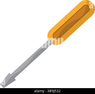 Schraubendreher mit gelbem Griff. Vektorabbildung Stock Vektor