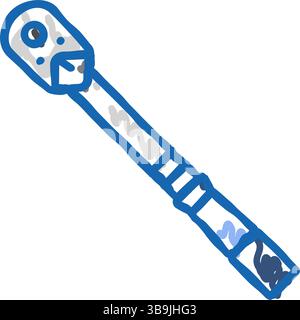 Drehmomentschlüssel Autoreparaturwerkzeug Symbol Kritzelillustration Stock Vektor