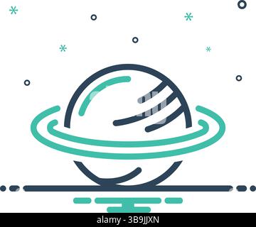Symbol für saturn, umringter Planet Stock Vektor