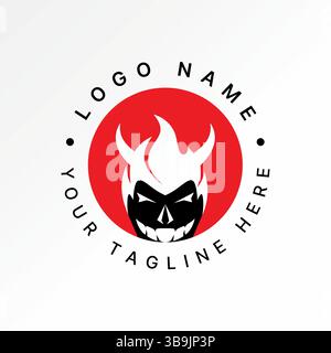 Logo Design Grafik Konzept kreative Premium Vektor Stock Bild Top Verkauf Kopf Hörner Teufel Dämon satanisches Gesicht luzifer Schädel Horror Symbol Gothic Grusel Stock Vektor