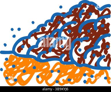 marsstaub Sturm mars Planet Icon Doodle Illustration Stock Vektor