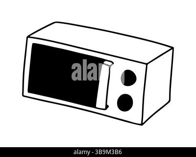 Mikrowelle Hand gezeichnete Kritzelvektorskizze Stock Vektor