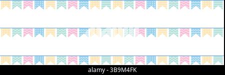 Hängende Geburtstagskranken mit Fahnen Stock Vektor