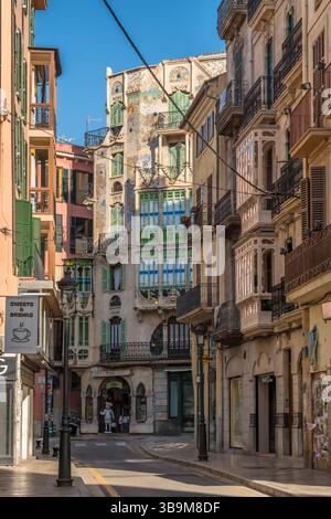 Can Forteza Rey Jugendstilgebäude in Palma de Mallorca, Spanien Stockfoto