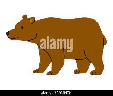 Zeichentrickbär spazieren in einer natürlichen Umgebung an einem sonnigen Tag Stock Vektor