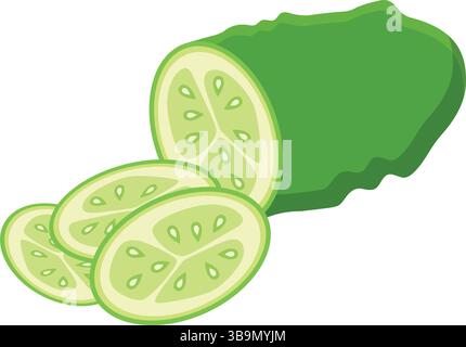 Gurkengemüse-Symbol im flachen Stil. Gherkin-Pflanzenvektorillustration auf isoliertem Hintergrund. Gesundes Essen Zeichen Business Konzept. Stock Vektor
