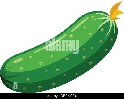 Gurkengemüse-Symbol im flachen Stil. Gherkin-Pflanzenvektorillustration auf isoliertem Hintergrund. Gesundes Essen Zeichen Business Konzept. Stock Vektor