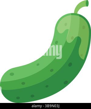 Gurkengemüse-Symbol im flachen Stil. Gherkin-Pflanzenvektorillustration auf isoliertem Hintergrund. Gesundes Essen Zeichen Business Konzept. Stock Vektor