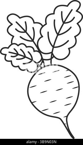 Rote Bete Gemüse mit Blätter Symbol in flachem Stil. Illustration des Rüben-Pflanzenvektors auf isoliertem Hintergrund. Gesundes Essen Zeichen Business Konzept. Stock Vektor