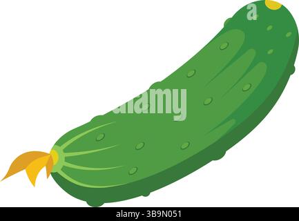 Gurkengemüse-Symbol im flachen Stil. Gherkin-Pflanzenvektorillustration auf isoliertem Hintergrund. Gesundes Essen Zeichen Business Konzept. Stock Vektor