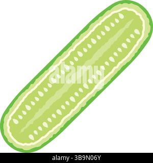 Gurkengemüse-Symbol im flachen Stil. Gherkin-Pflanzenvektorillustration auf isoliertem Hintergrund. Gesundes Essen Zeichen Business Konzept. Stock Vektor