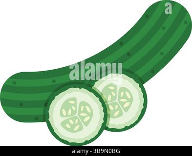 Gurkengemüse-Symbol im flachen Stil. Gherkin-Pflanzenvektorillustration auf isoliertem Hintergrund. Gesundes Essen Zeichen Business Konzept. Stock Vektor