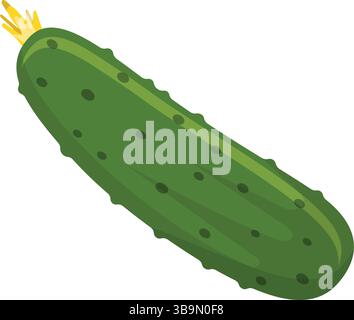 Gurkengemüse-Symbol im flachen Stil. Gherkin-Pflanzenvektorillustration auf isoliertem Hintergrund. Gesundes Essen Zeichen Business Konzept. Stock Vektor