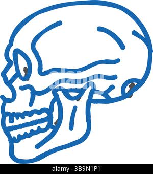 Skull Tattoo Art Vintage Icon Kritzelillustration Stock Vektor