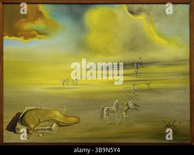 Weiches Monster in engelhafter Landschaft, Salvador Dali, 1977, Öl auf Leinwand, Musei Vaticani, Staat der Vatikanstadt, Roma, Latium, Italien Stockfoto